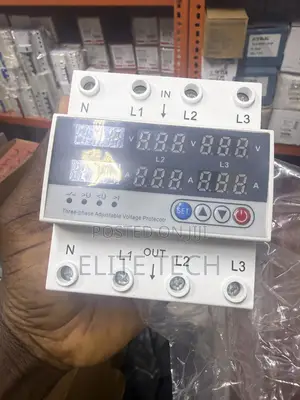Three-Phase Adjustable Voltage Protector Switch — Digital LED Displa
