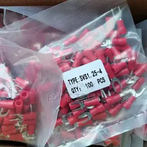 Red Insulated Spade/Fork Terminal Connectors (100 PCS/Pack)