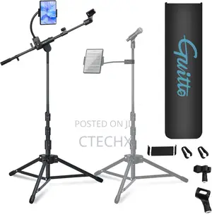 GUITTO Microphone Floor Stand for Tablet/Phone Holder, Adjustable