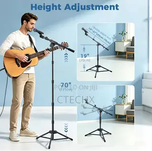GUITTO Microphone Floor Stand for Tablet/Phone Holder, Adjustable