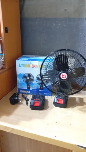 8-Inch Lithium Rechargeable Electric Fan With 2 Batteries