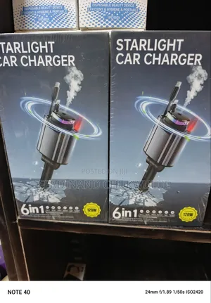 6in1 Aroma Diffuser Car Roof Starlight Fast Car Charger