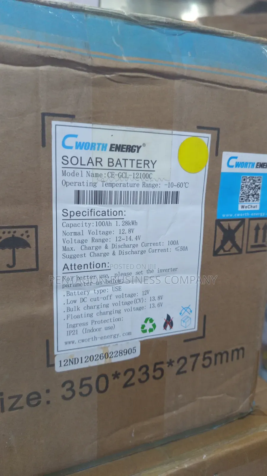 1.2kwh 12volts Cworth Lithium Battery.