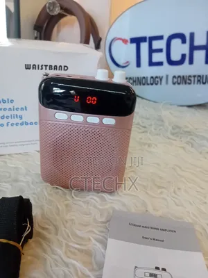 Rechargeable Waistband Voice Amplifier With Microphone 2800mAh. Rose