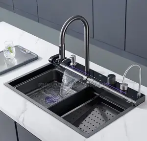 England Black 7 Button Piano Kitchen Sink