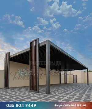 A Modern Metal Pergola and Carport Shade Structure With