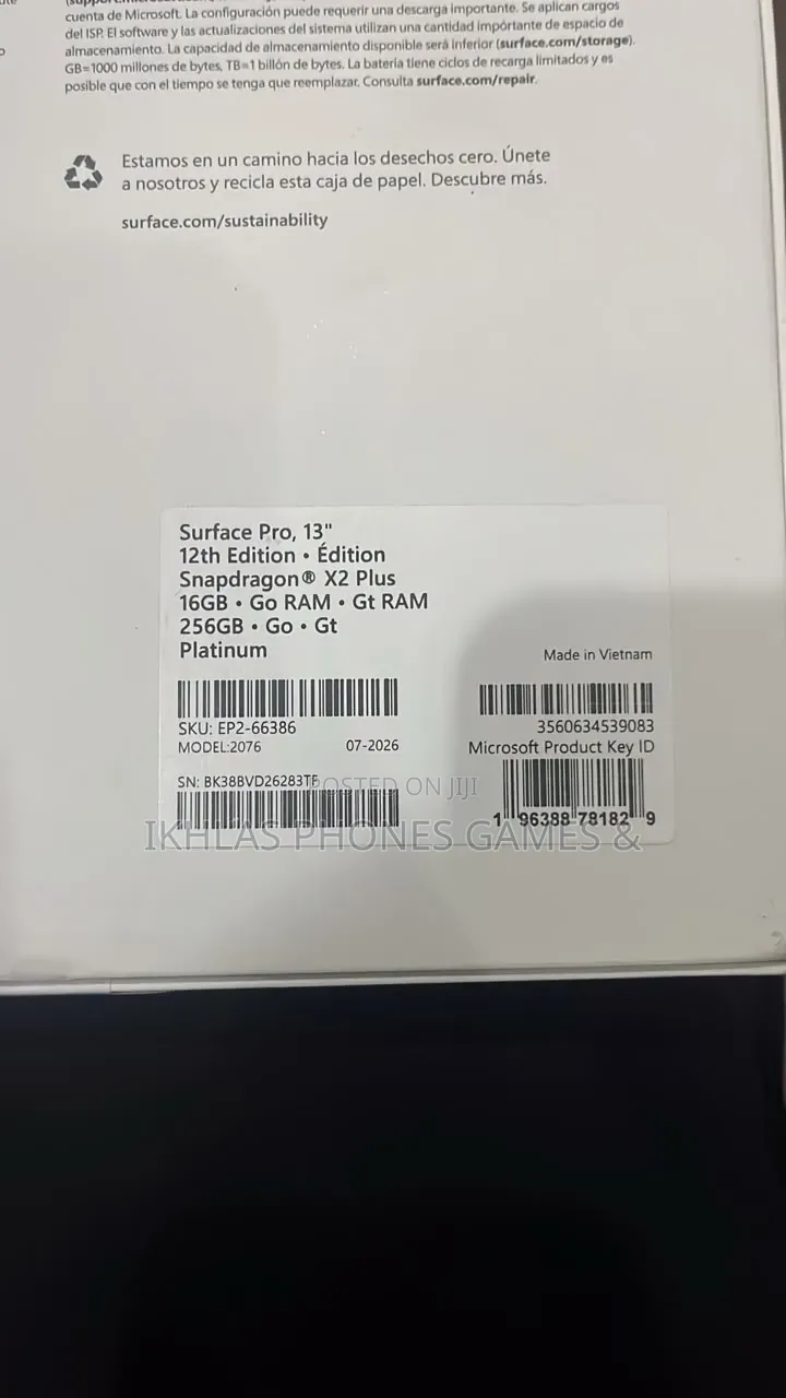 New Microsoft Surface Pro 16GB Qualcomm Snapdragon X Plus SSD 256GB