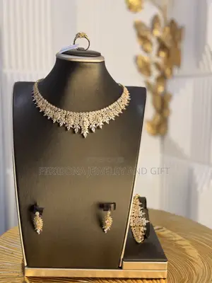 Gold & Silver Crystal Statement Necklace and Earrings Set
