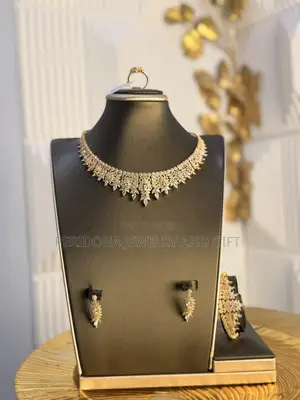 Gold & Silver Crystal Statement Necklace and Earrings Set