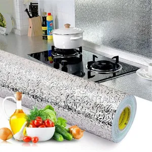 Anti-Oil Aluminum Foil Kitchen Cabinet Wallpaper