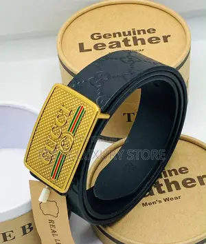 High Quality Luxury Gucci Pure Leather Unisex Waist Belt