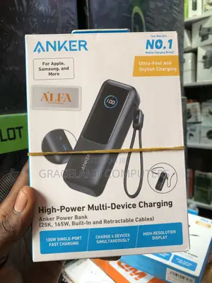 Anker 25,000mah 165w Laptop & Phone Power Bank With Retractable Cables