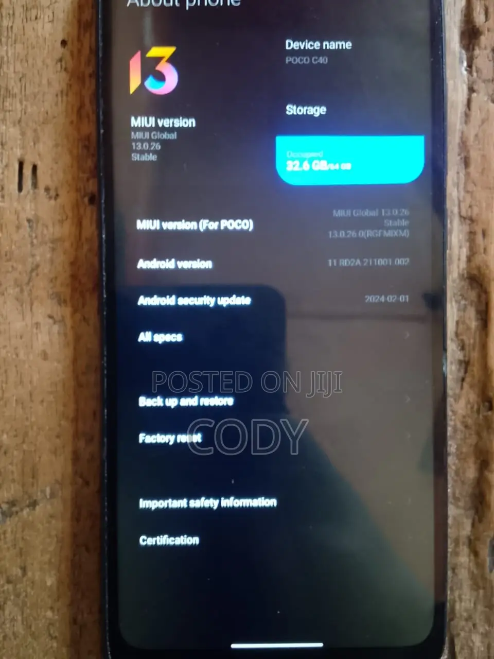 Xiaomi Poco C40 64 GB Black