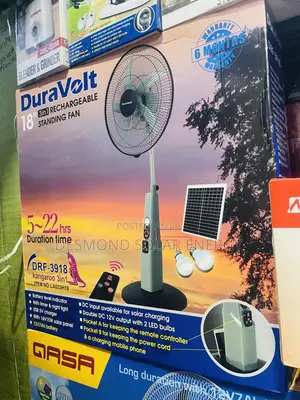 81 Inches Duravolt Solar and Rechargeable Fan Available Now