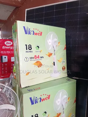 Vin Well Solar Rechargeable Fan 18 Inches
