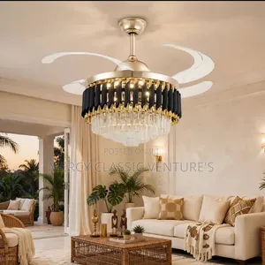Luxury Crystal Remote Control Chandelier Fan – Elegant & Modern Design