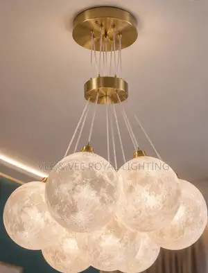 Luxury 7 Balls 3D Moon Chandelier -for Living Room, Bedroom, Reception