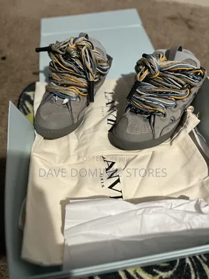 Lanvin Curb Sneakers in a Grey and Multi-Colorway