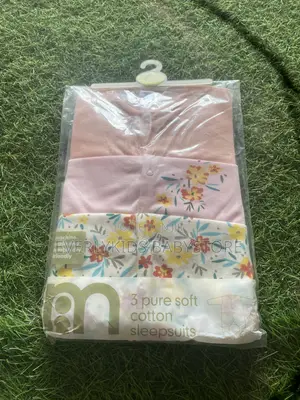 Mothercare 3 in 1 Pure Soft Cotton Baby Sleepsuits - 3 PCS Set