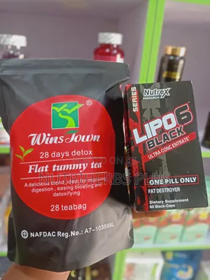 28 Days Detox Flat Tummy Tea and Lipo 6 Black (For Stubborn Fat)