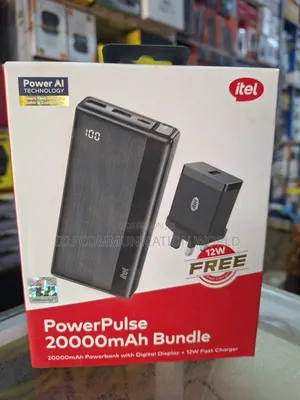 Itel 20000mah Power Bank With 12w Charger Head