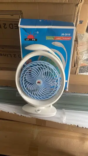 Modern Rechargeable Fan With Led at the Top Perfect for Study