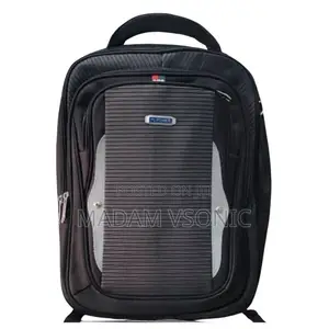 Durable PL Power Navy Blue and Grey Stripes Pattern Backpack Bag