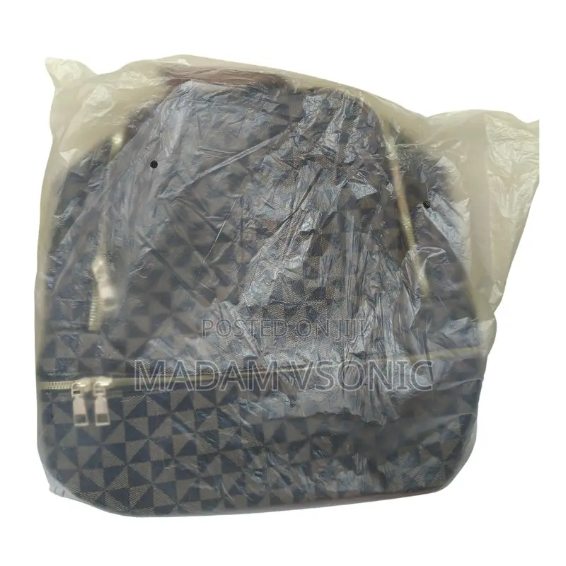 Fancy Black and Brown Check Pattern Backpack Bag