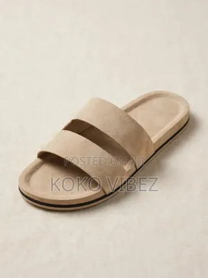 Handmade Beige Suede Slides Unisex 40-45 Abuja