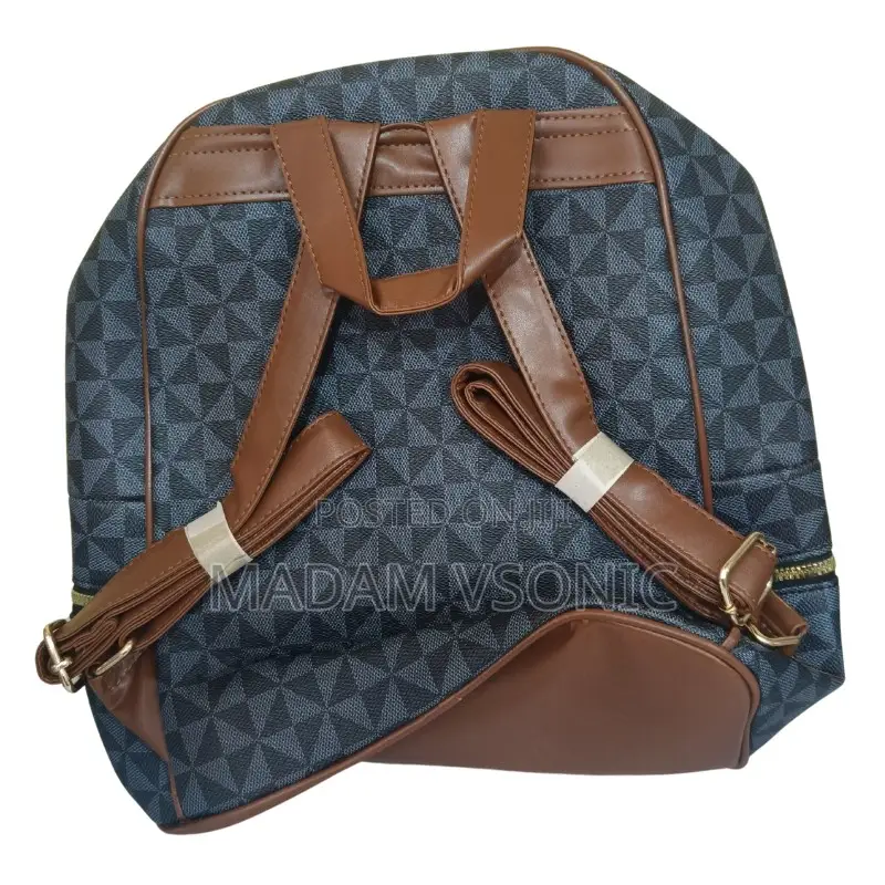 Fancy Grey Check Pattern Backpack Bag