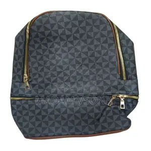 Fancy Grey Check Pattern Backpack Bag