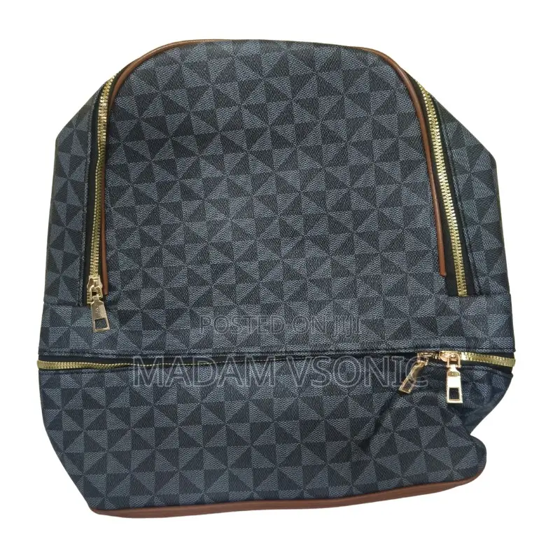 Fancy Grey Check Pattern Backpack Bag