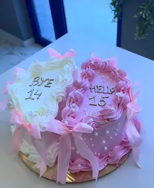 Beautiful Pink and White Birthday Cake – Custom Buttercream Cake