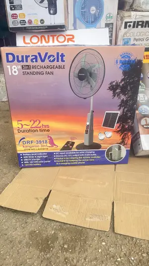 DUra Volt 18 Inches Rechargeable Fan With Panel