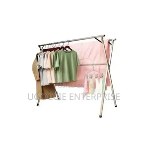 Heavy Duty Adjustable Telescopic Double Pole Clothes Drying Rack