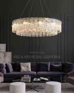 Modern Textured Crystal Chandelier - Living Room, Dining, Grand Parlor