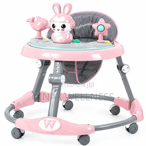 7-Level Adjustable Foldable Baby Walker With Music & Toys (6–18Months)