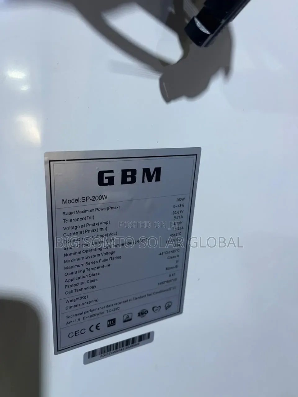 200watts GBM Solar Panel