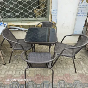 60by60 Outdoor Folding Table With 4pcs Chairs
