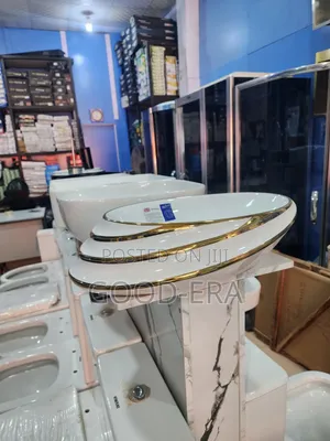 White and Gold Counter Basin