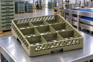 9 Compartment Glass Rack