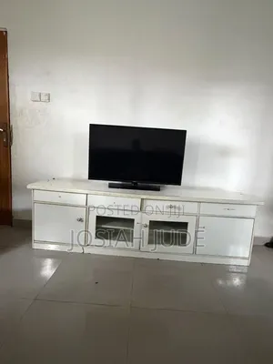 Neatly Used White Wooden TV Stand