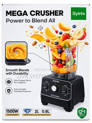 Syinix Mega Crusher 1500W Heavy Duty Blender With 2L Jar