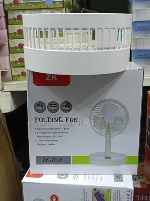 ZK Folding Rechargeable Desktop Fan, (3600mAh Capacity)