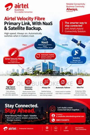 Airtel Dedicated Fibre Optic Internet Link + Starlink + NaaS