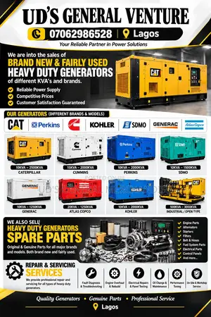 Sales of Heavy Duty Generators and Spare Parts