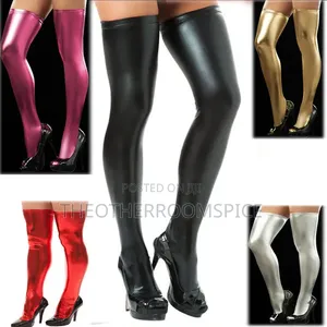 Faux Leather Thigh High Socks Fashion Women Party Club Costume Cosplay