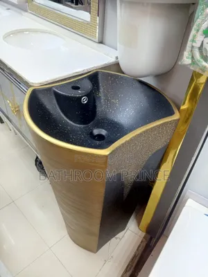 Exclusive Luxury Gold and Black Freestand Wash Hand Basin