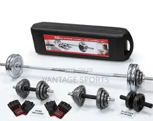 . 50KG Adjustable Dumbbells With Gloves & Free Ab Wheel