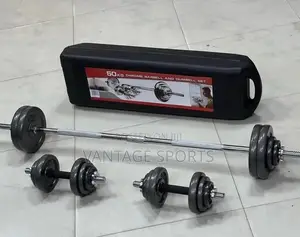 50kg Complete Home Gym Fitness Kit – 3-in-1 Fitness Package